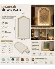 40x60 cm Büyük Kemerli Silikon Kalıp (6 cm Derinlik) - Beton, Alçı ve Epoksi İçin Dekoratif Kalıp