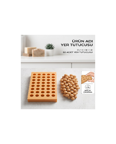 50 Gözlü Gerçekçi Üzüm Tanesi Silikon Kalıbı - 2 cm (Epoksi, Sabun, Mum, Kokulu Taş)