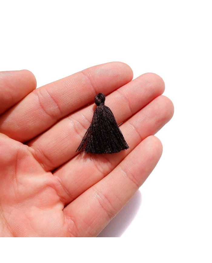 100 ADET - Mini Boy Püskül - 3cm - Koyu Kahve