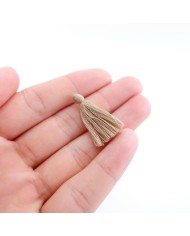 100 ADET - Mini Boy Püskül - 3cm - Bej
