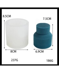 Çizgili Tombul Mum Kalıbı - Hobi Silikon Kalıbı -Kod:500