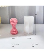 Dambıl Şeklinde Spiral Mum Kalıbı - Hobi Silikon Kalıbı -Kod:529