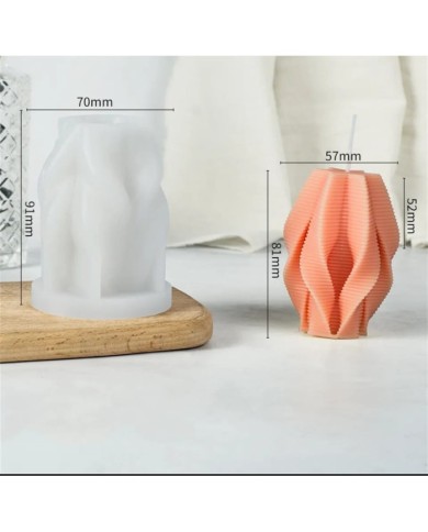 Sarmal Mum Kalıbı - Hobi Silikon Kalıbı -Kod:1068