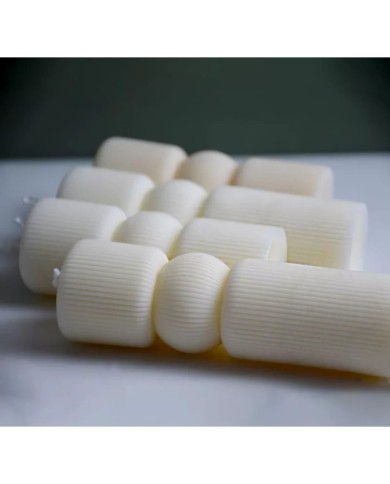 Kısa Nervürlü Kule Mum Kalıbı - Hobi Silikon Kalıbı -Kod:1073A