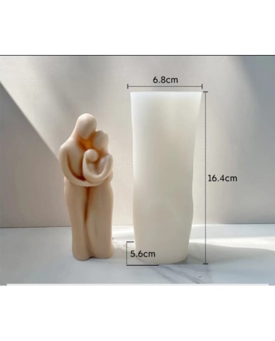 Bebekli Çift Mum Kalıbı - Hobi Silikon Kalıbı -Kod: