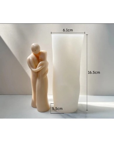 Yüz Yüze Sarılan Çift Mum Kalıbı - Hobi Silikon Kalıbı -Kod:1205