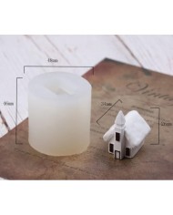 Üçgen Bacalı Ev Beton Kalıbı - Hobi Silikon Kalıbı -Kod:1023