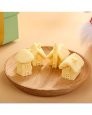 Üçgen Bacalı Ev Beton Kalıbı - Hobi Silikon Kalıbı -Kod:1023