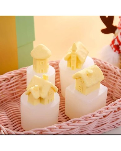 Dikdörtgen Bacalı Ev Beton Kalıbı - Hobi Silikon Kalıbı -Kod:1076b