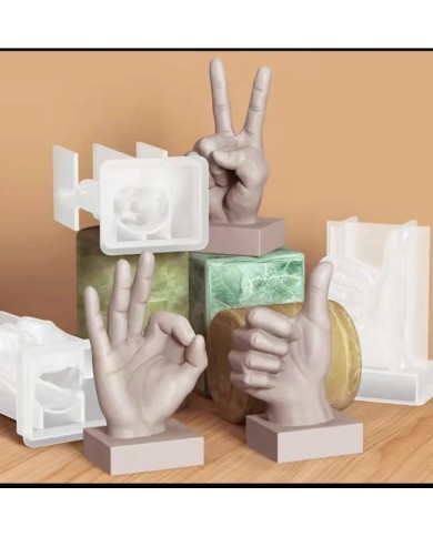 Barış İşareti Dekoratif Beton Kalıbı - Hobi Silikon Kalıbı -Kod:1082