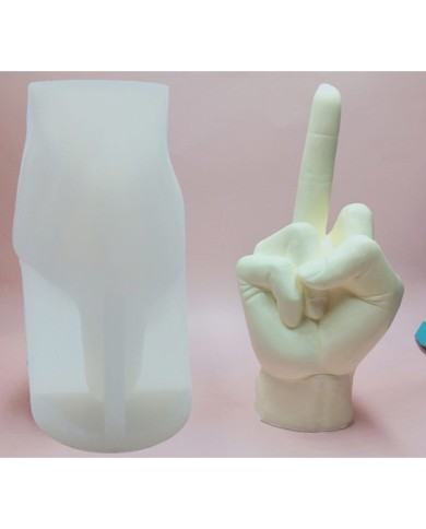 Orta Parmak Dekoratif Beton Kalıbı - Hobi Silikon Kalıbı -Kod:1061