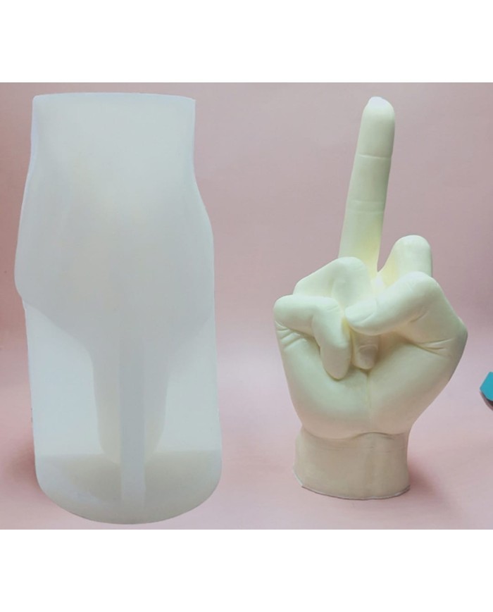 Orta Parmak Dekoratif Beton Kalıbı - Hobi Silikon Kalıbı -Kod:1061