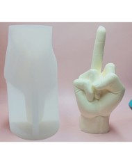 Orta Parmak Dekoratif Beton Kalıbı - Hobi Silikon Kalıbı -Kod:1061