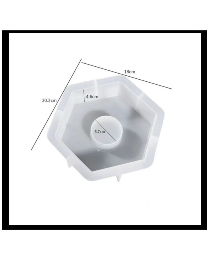 Altıgen Dekoratif Saat Kalıbı Seti - Hobi Silikon Kalıbı -Kod:1078