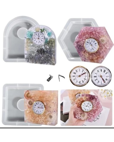 Oval Dekoratif Saat Kalıbı Seti - Hobi Silikon Kalıbı -Kod:1057