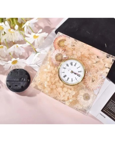 Kare Dekoratif Saat Kalıbı Seti - Hobi Silikon Kalıbı -Kod:425