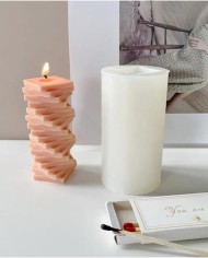 Spiral Kare Mum Kalıbı - Hobi Silikon Kalıbı -Kod:1088