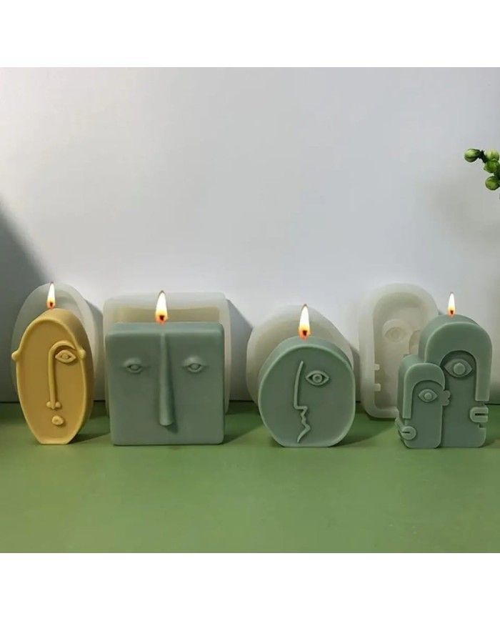 Yarım Surat Mum Kalıbı - Hobi Silikon Kalıbı -Kod:513