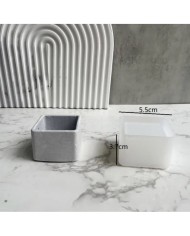 Kare Beton Saksı Kalıbı - Hobi Silikon Kalıbı -Kod:1207