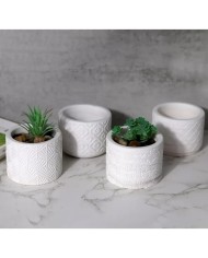 Yaprak Model Yuvarlak Beton Saksı Kalıbı - Hobi Silikon Kalıbı -Kod:1158