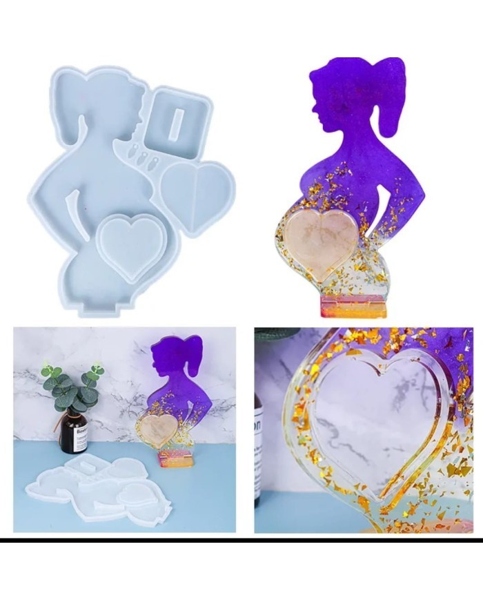 Hamile Kadın Dekoratif Epoksi Kalıbı - Hobi Silikon Kalıbı -Kod:1084