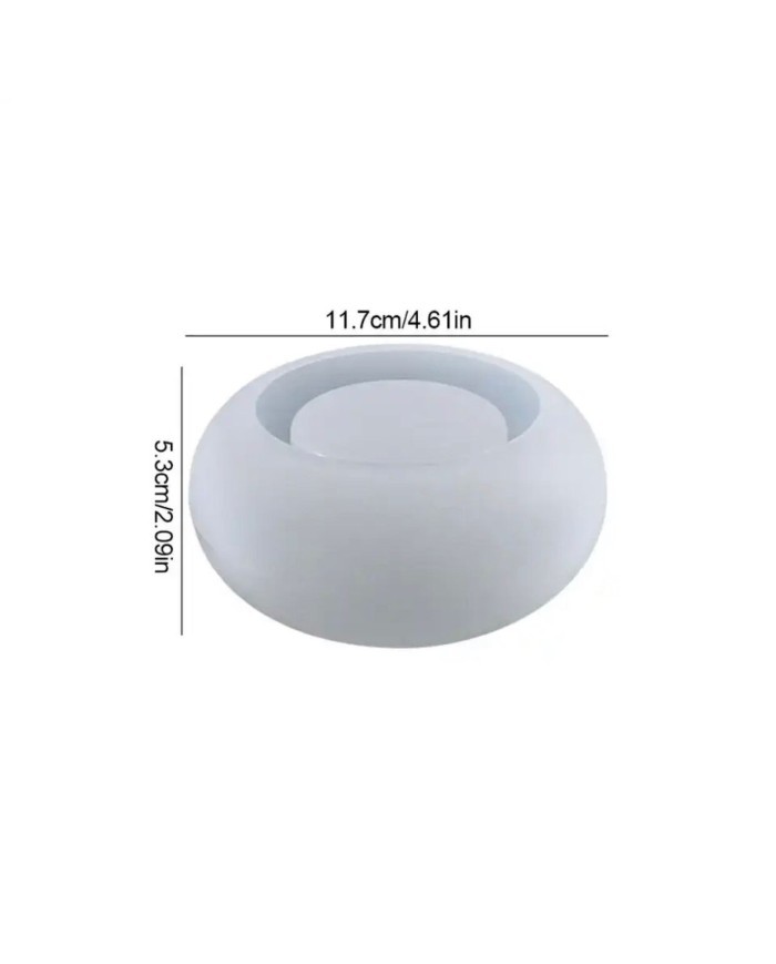 Oval Beton Saksı ve Mum Kalıbı - Hobi Silikon Kalıbı -Kod:436