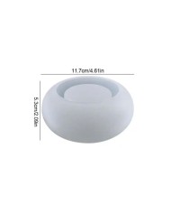 Oval Beton Saksı ve Mum Kalıbı - Hobi Silikon Kalıbı -Kod:436