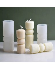 Uzun Nervürlü Kule Mum Kalıbı - Hobi Silikon Kalıbı -Kod:1073B