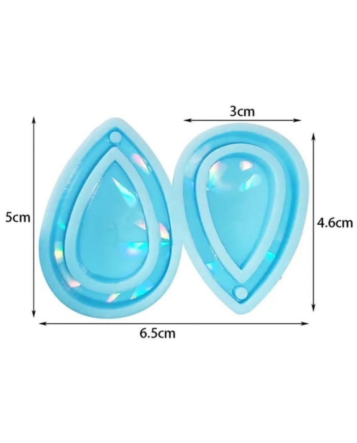 Hologramlı Damla Silikon Küpe Kalıbı - Kod: 517